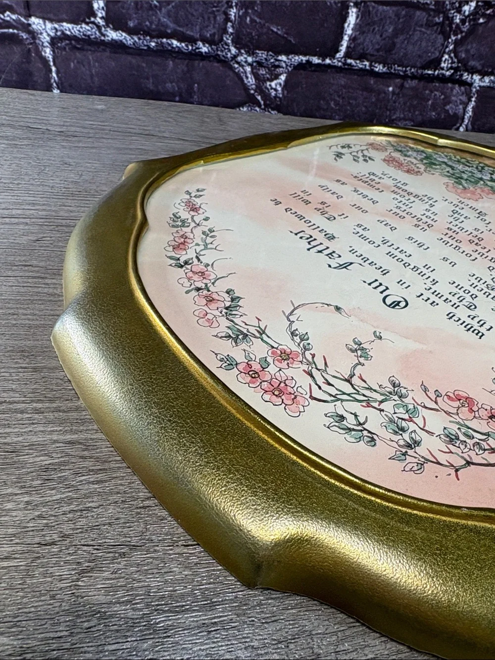 Vintage Oval Framed Wall Hanging 